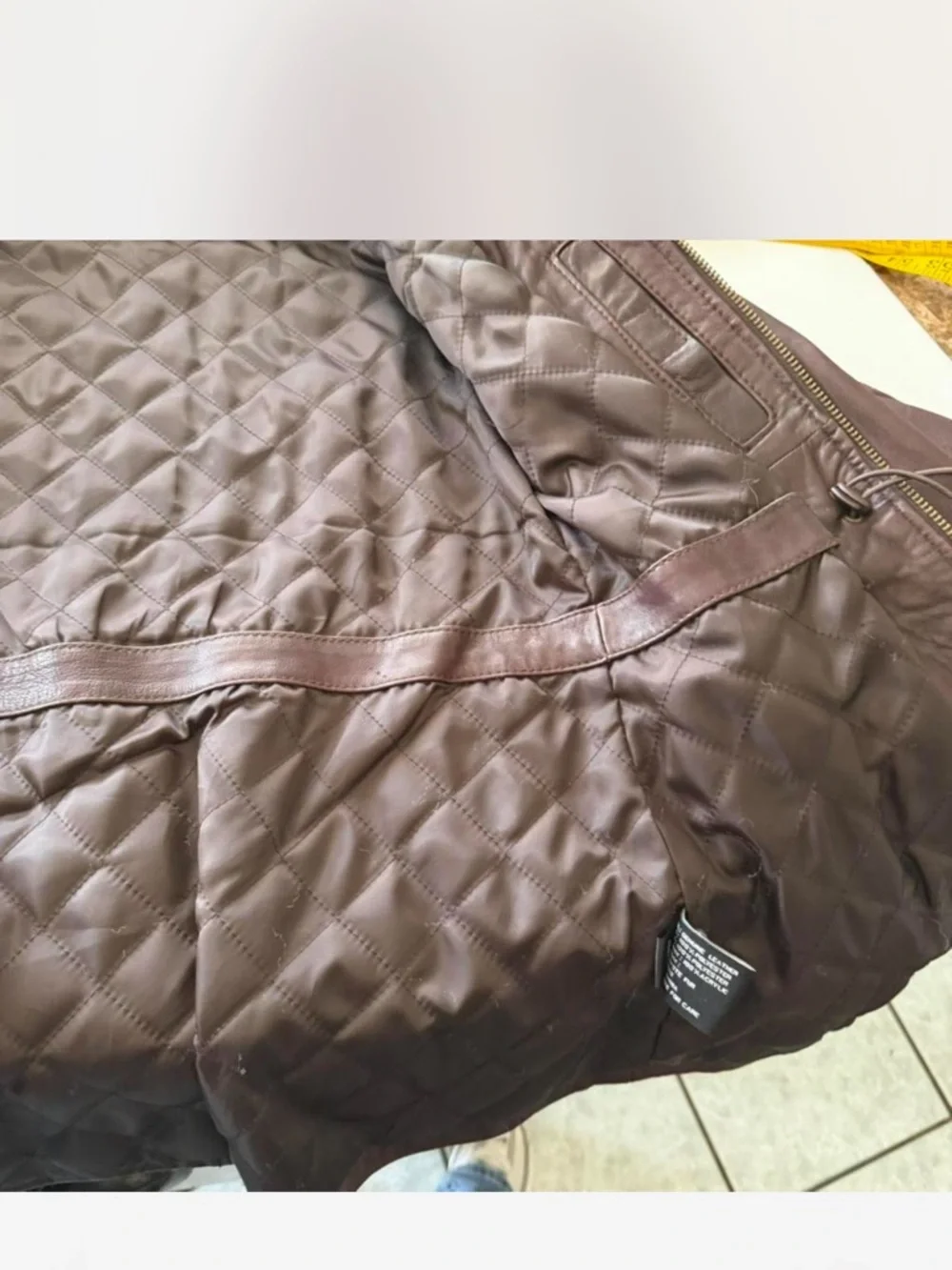 MICHAEL Michael Kors brown leather Utility jacket with distressed look size XS. - Picture 15 of 15